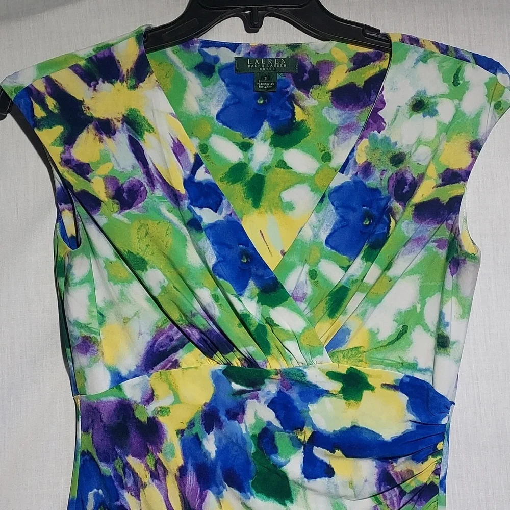 Lauren Ralph Lauren floral pattern sleeveless dress size 2 - Picture 2 of 7